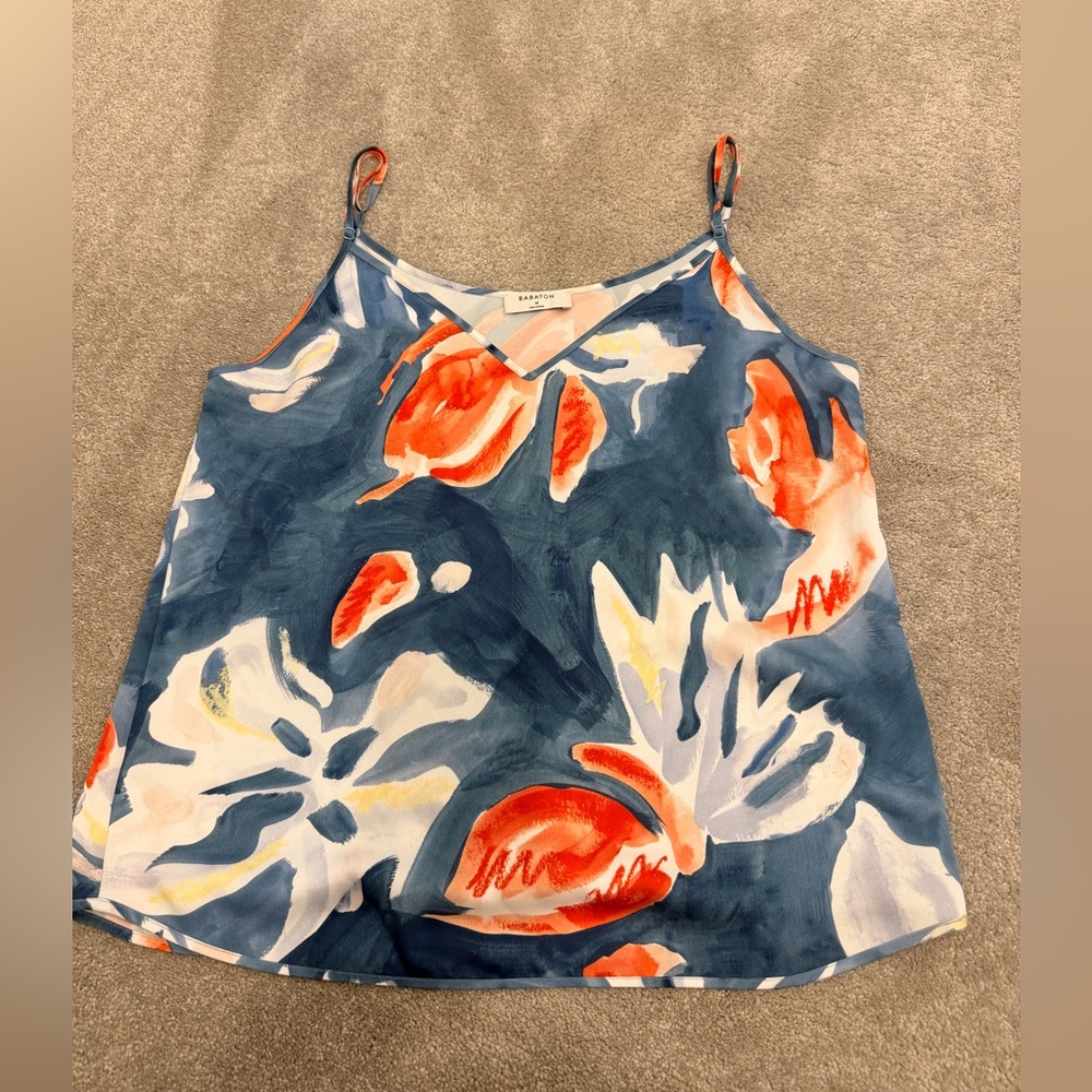 Babaton Multicolor Abstract V-Neck Top